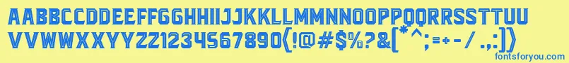 BlacktroopsInline Font – Blue Fonts on Yellow Background