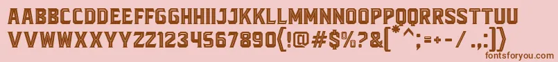 BlacktroopsInline-fontti – ruskeat fontit vaaleanpunaisella taustalla
