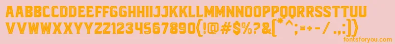 BlacktroopsInline-Schriftart – Orangefarbene Schriften auf rosa Hintergrund