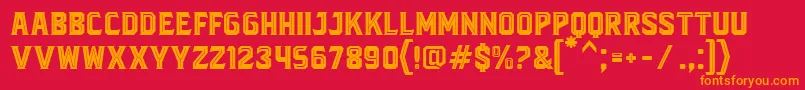BlacktroopsInline Font – Orange Fonts on Red Background