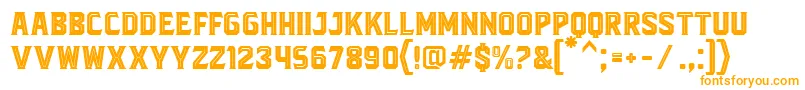 BlacktroopsInline-Schriftart – Orangefarbene Schriften auf weißem Hintergrund