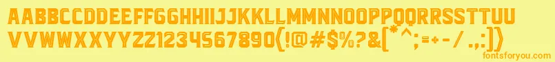 Шрифт BlacktroopsInline – оранжевые шрифты на жёлтом фоне