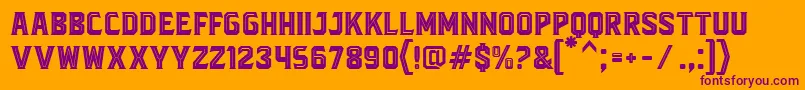 Шрифт BlacktroopsInline – фиолетовые шрифты на оранжевом фоне