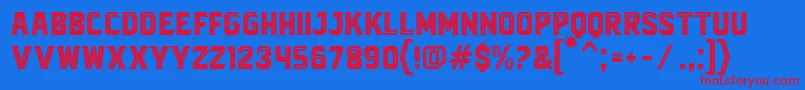 BlacktroopsInline Font – Red Fonts on Blue Background