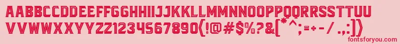 フォントBlacktroopsInline – ピンクの背景に赤い文字