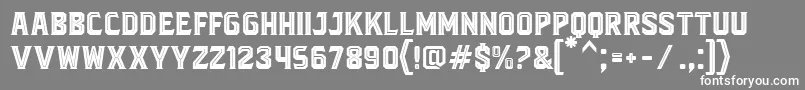 BlacktroopsInline-fontti – valkoiset fontit harmaalla taustalla
