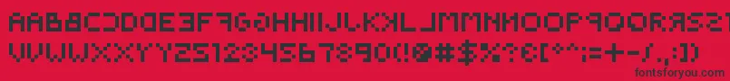 フォントBackwardspixelized – 赤い背景に黒い文字