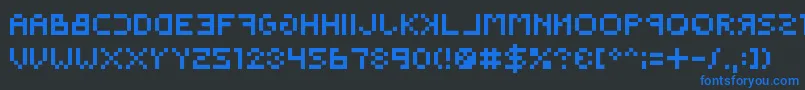 Backwardspixelized Font – Blue Fonts on Black Background