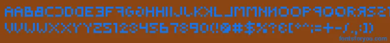 Backwardspixelized Font – Blue Fonts on Brown Background