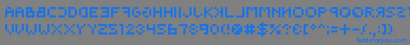 Backwardspixelized Font – Blue Fonts on Gray Background