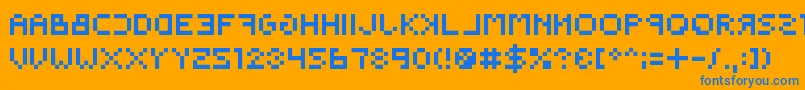 Backwardspixelized Font – Blue Fonts on Orange Background