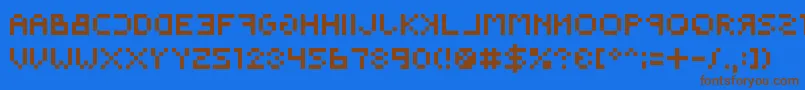 Backwardspixelized Font – Brown Fonts on Blue Background