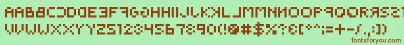 Backwardspixelized Font – Brown Fonts on Green Background