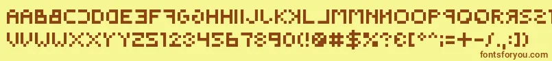 Backwardspixelized Font – Brown Fonts on Yellow Background