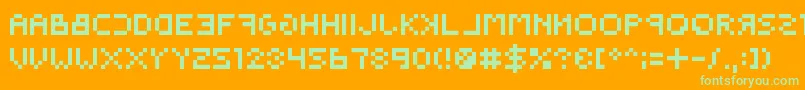 Backwardspixelized Font – Green Fonts on Orange Background