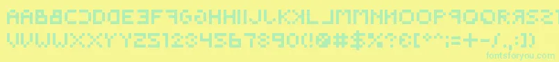 Backwardspixelized Font – Green Fonts on Yellow Background