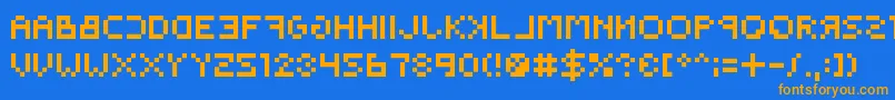 Backwardspixelized Font – Orange Fonts on Blue Background