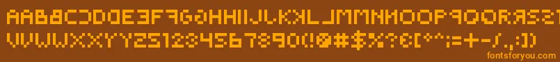 Backwardspixelized Font – Orange Fonts on Brown Background