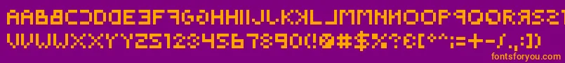 Backwardspixelized Font – Orange Fonts on Purple Background