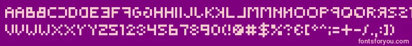Backwardspixelized Font – Pink Fonts on Purple Background