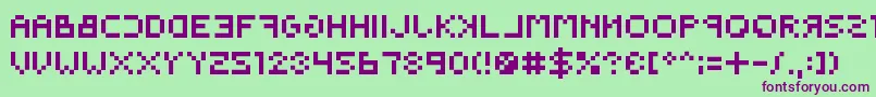 Backwardspixelized Font – Purple Fonts on Green Background
