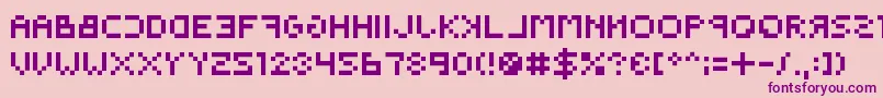 Backwardspixelized Font – Purple Fonts on Pink Background