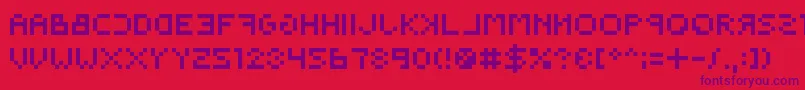 Backwardspixelized Font – Purple Fonts on Red Background