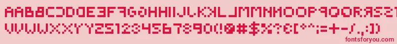 Backwardspixelized Font – Red Fonts on Pink Background