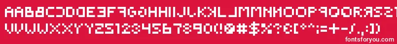 Backwardspixelized Font – White Fonts on Red Background