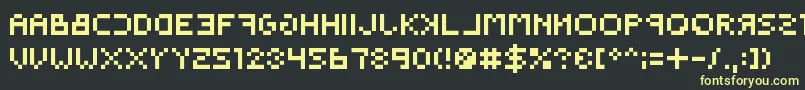 Backwardspixelized Font – Yellow Fonts on Black Background