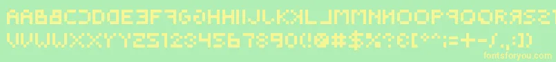 Backwardspixelized Font – Yellow Fonts on Green Background