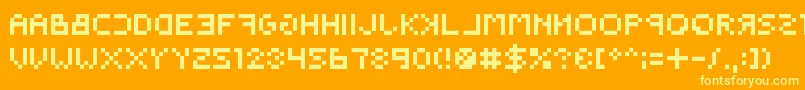 Backwardspixelized Font – Yellow Fonts on Orange Background