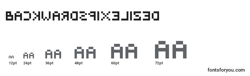 Größen der Schriftart Backwardspixelized
