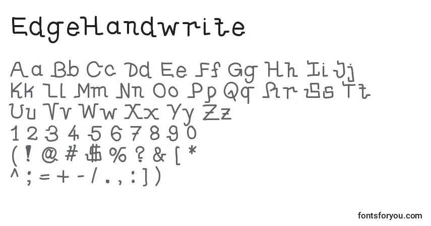 EdgeHandwrite Font – alphabet, numbers, special characters