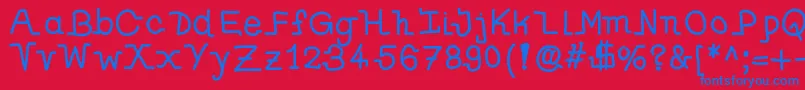 EdgeHandwrite Font – Blue Fonts on Red Background