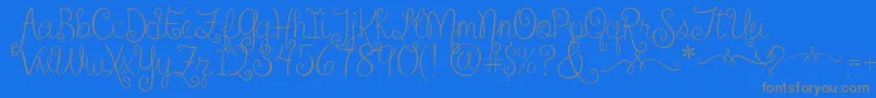 SweetheartsLoveLetters2-Schriftart – Graue Schriften auf blauem Hintergrund