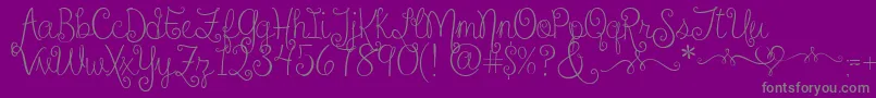 Czcionka SweetheartsLoveLetters2 – szare czcionki na fioletowym tle