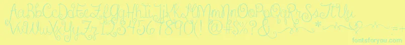 Шрифт SweetheartsLoveLetters2 – зелёные шрифты на жёлтом фоне