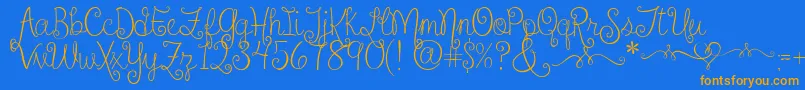 SweetheartsLoveLetters2 Font – Orange Fonts on Blue Background