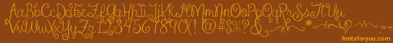 SweetheartsLoveLetters2 Font – Orange Fonts on Brown Background