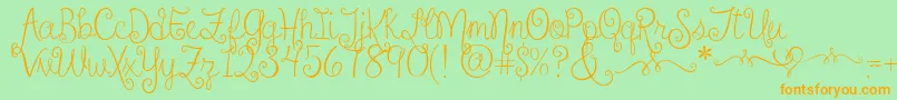 SweetheartsLoveLetters2 Font – Orange Fonts on Green Background