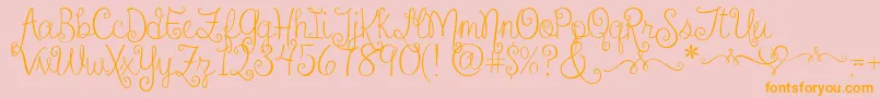 SweetheartsLoveLetters2 Font – Orange Fonts on Pink Background