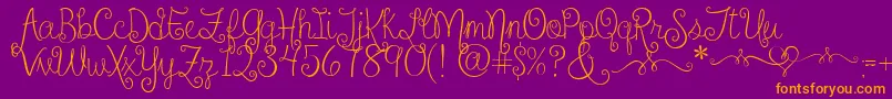 SweetheartsLoveLetters2 Font – Orange Fonts on Purple Background