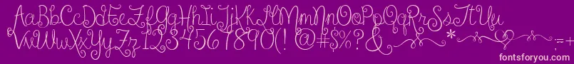 SweetheartsLoveLetters2 Font – Pink Fonts on Purple Background