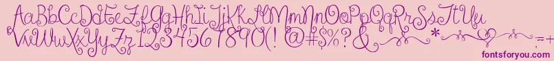 SweetheartsLoveLetters2 Font – Purple Fonts on Pink Background