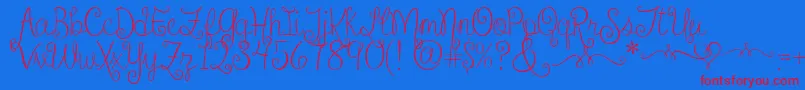 SweetheartsLoveLetters2-Schriftart – Rote Schriften auf blauem Hintergrund