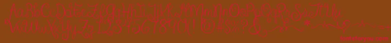 SweetheartsLoveLetters2 Font – Red Fonts on Brown Background