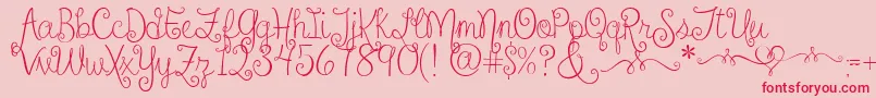 フォントSweetheartsLoveLetters2 – ピンクの背景に赤い文字