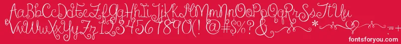 SweetheartsLoveLetters2 Font – White Fonts on Red Background