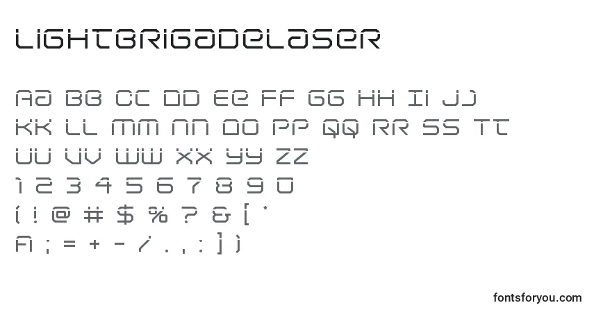 Lightbrigadelaser-fontti – aakkoset, numerot, erikoismerkit